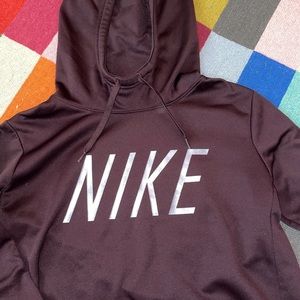 Nike Drifit Dark Purple Sweatshirt w/ Light Blue Sparkly Logo! Womens Size Large